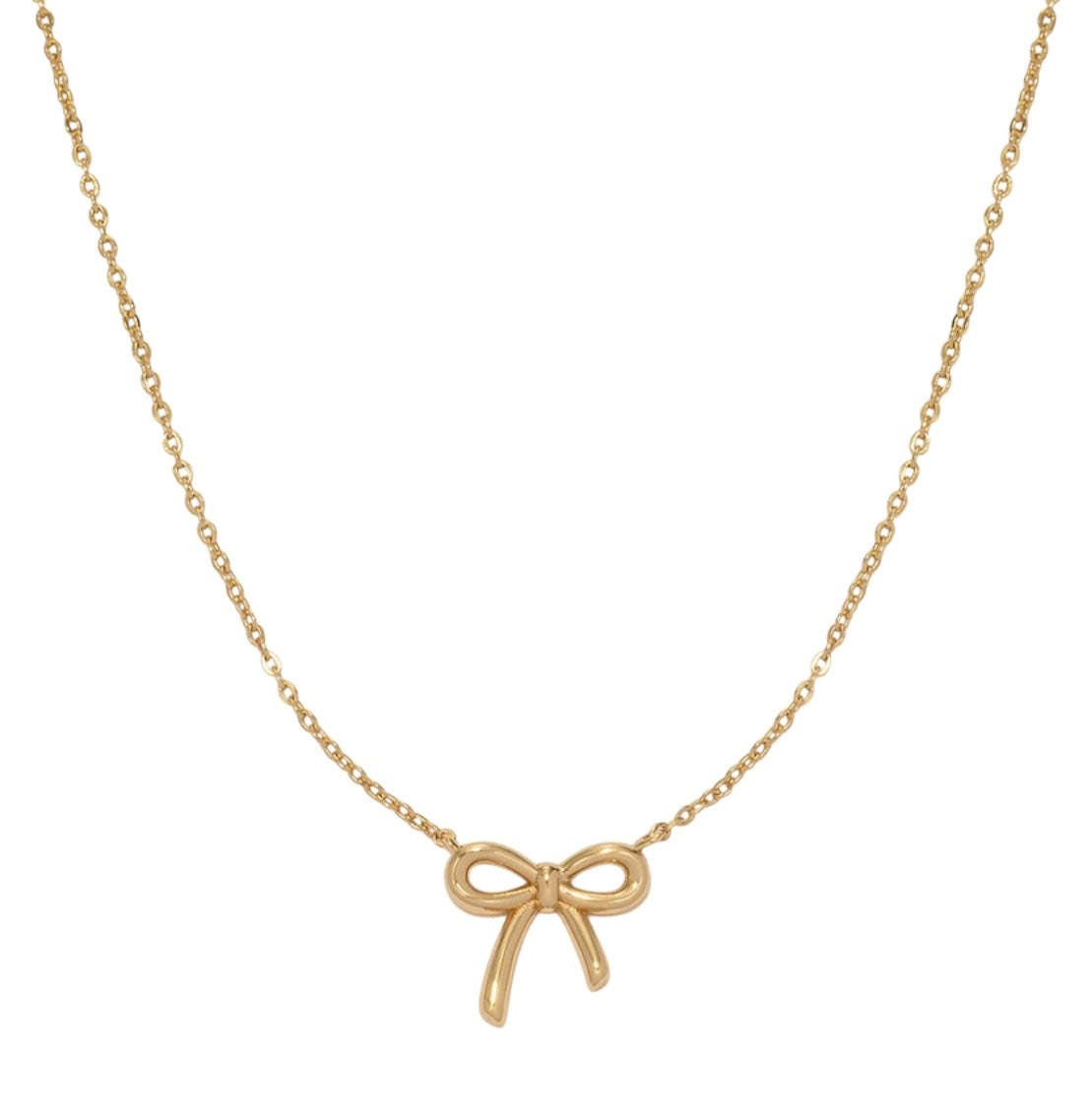 Dainty Bow Gold Necklace