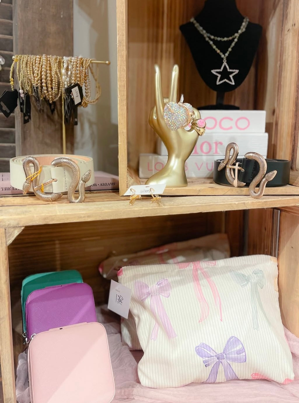 Multicolor Bow Ribbed Cosmetic Bag