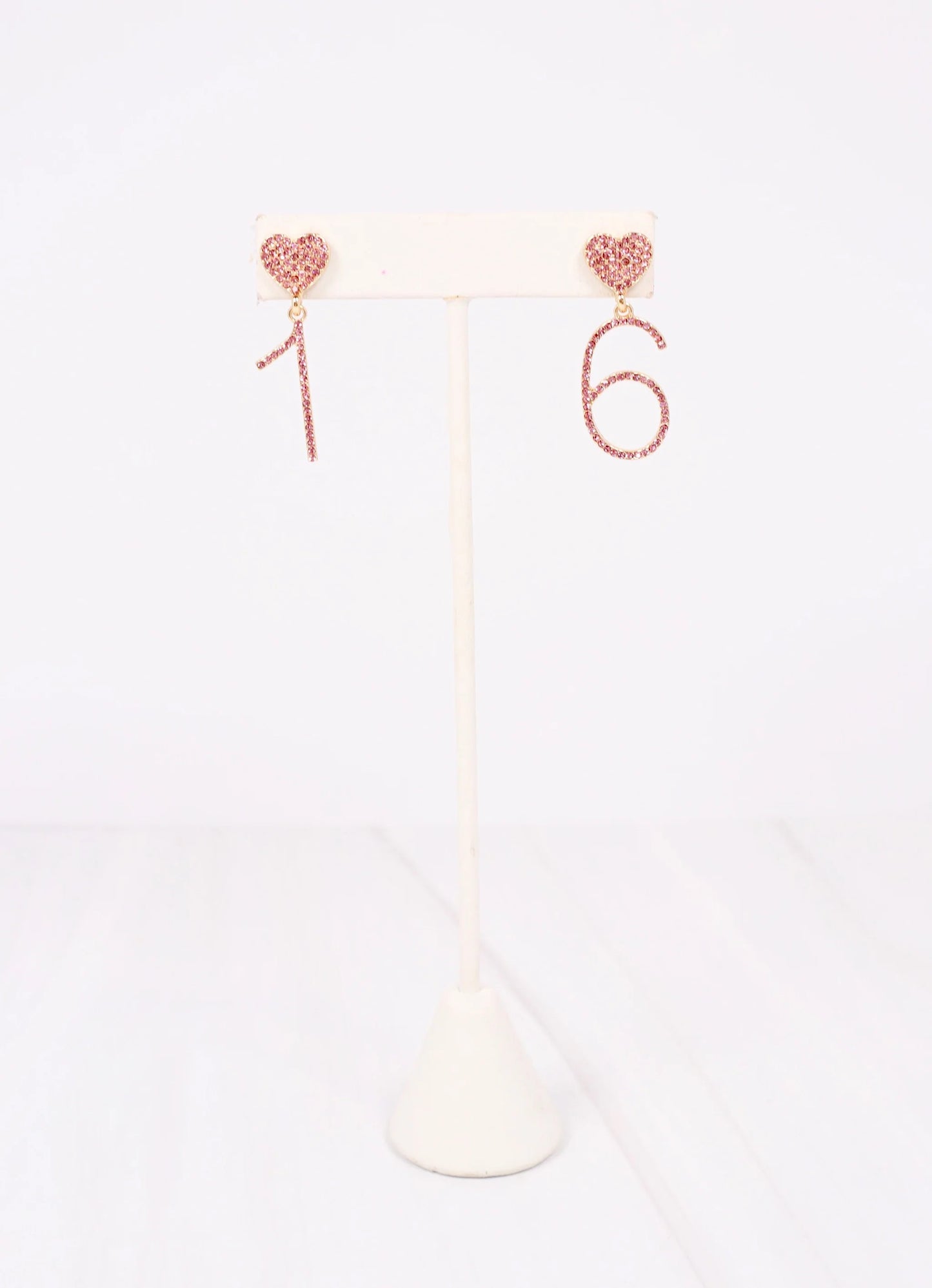 16 CZ Drop Earring Pink