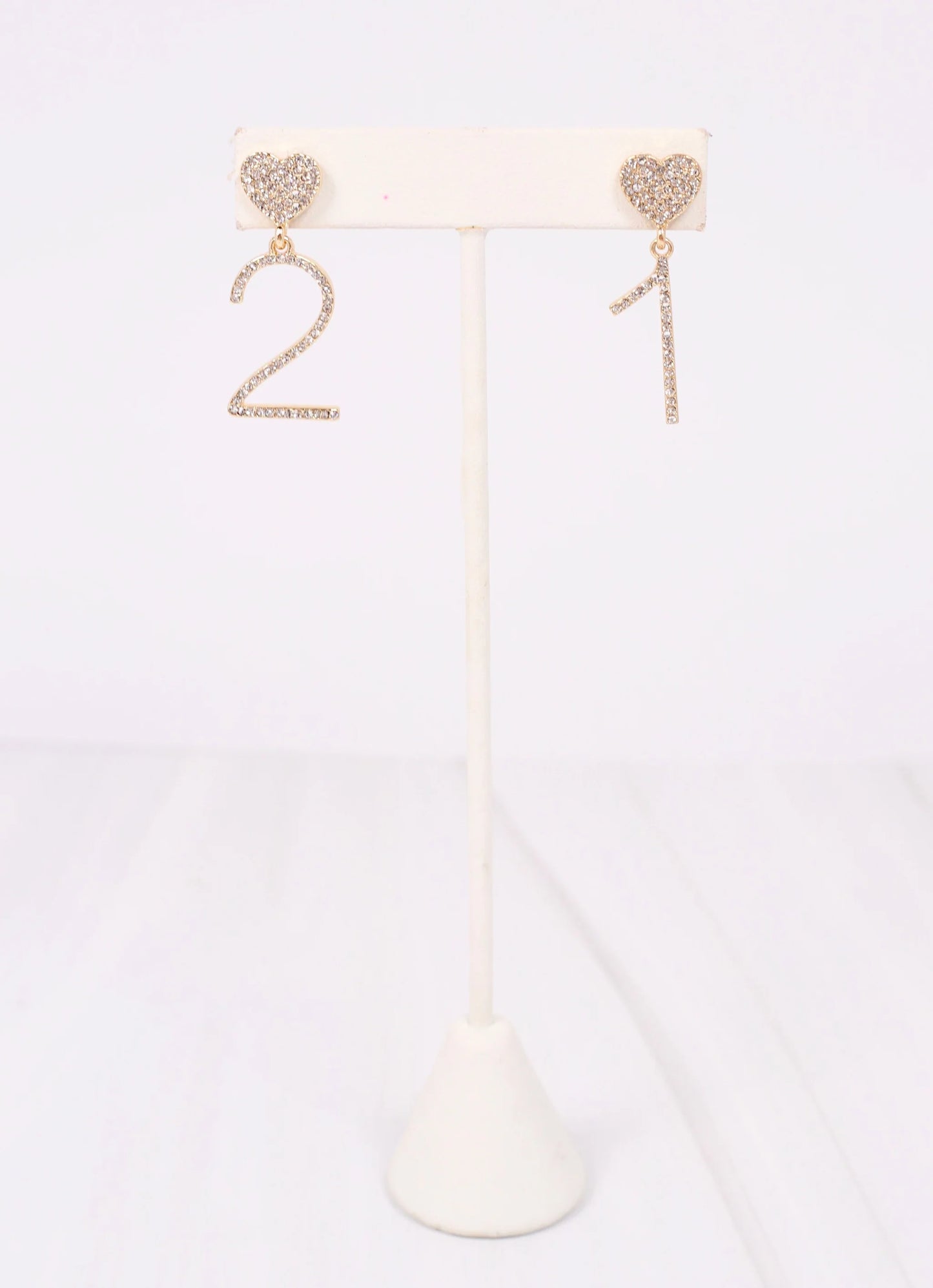 21 CZ Drop Earring Gold