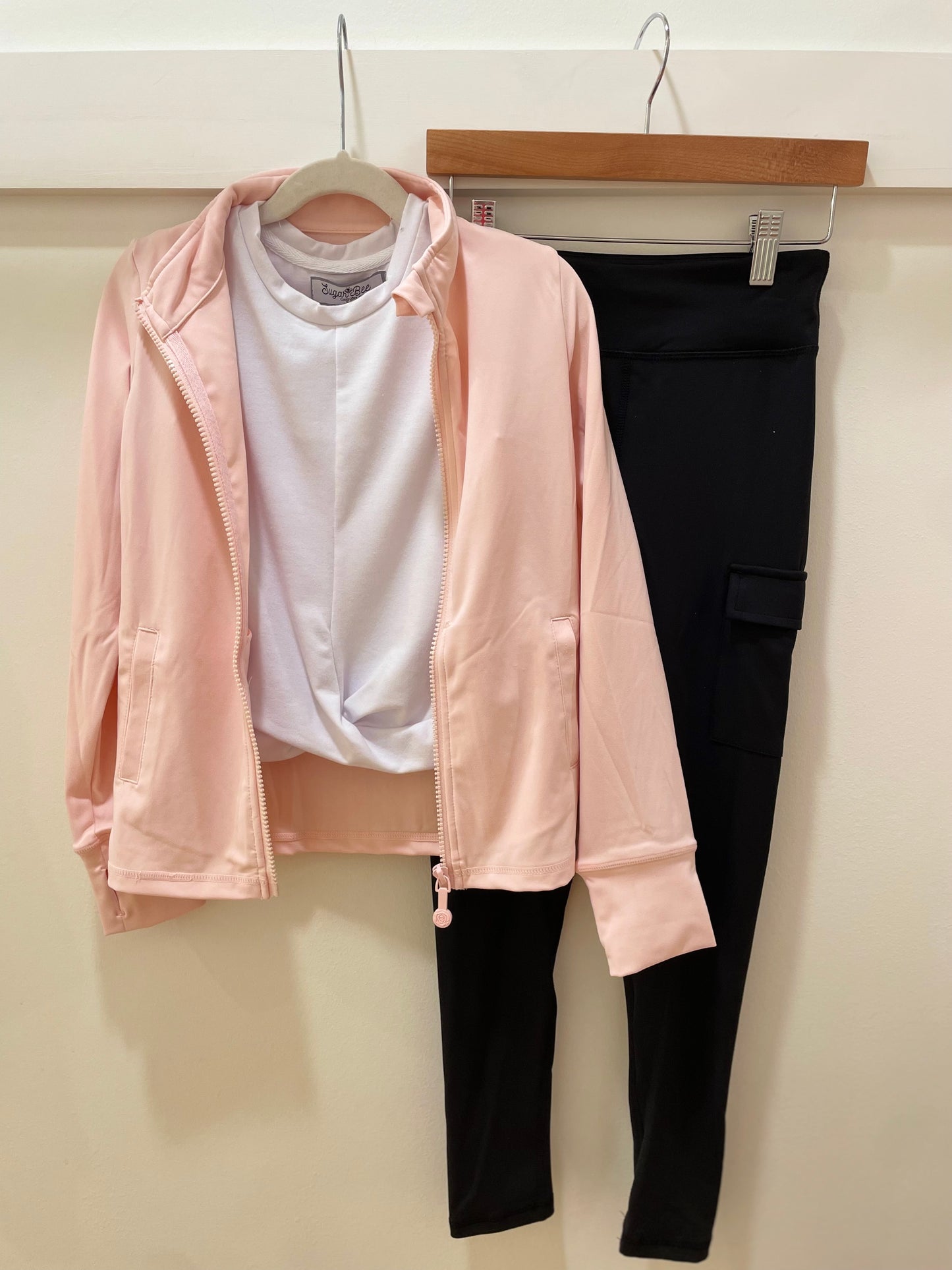 Zen Pink Full-Zip Ruffle Active Jacket