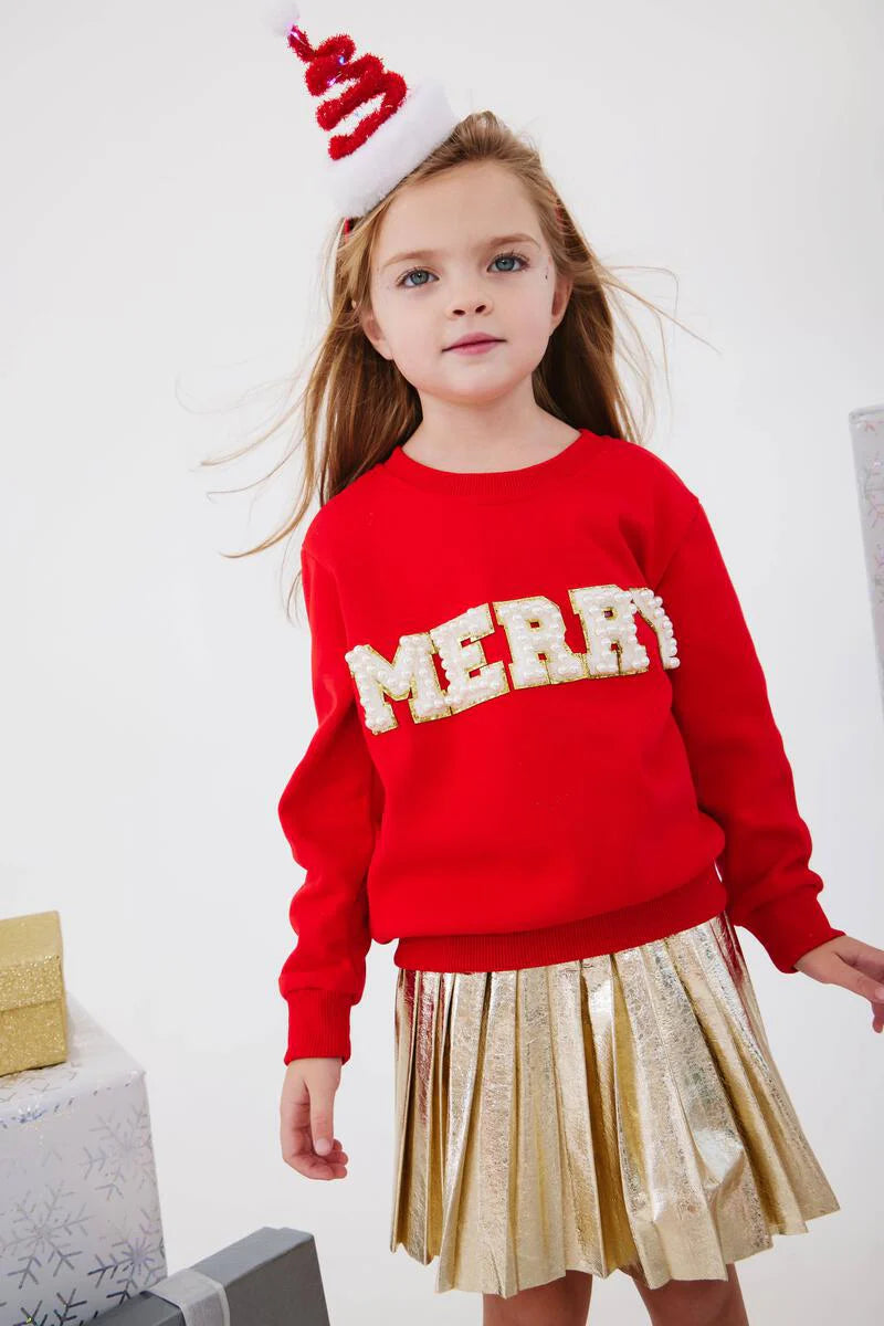 ‘Merry’ Pearl Patch Sweatshirt