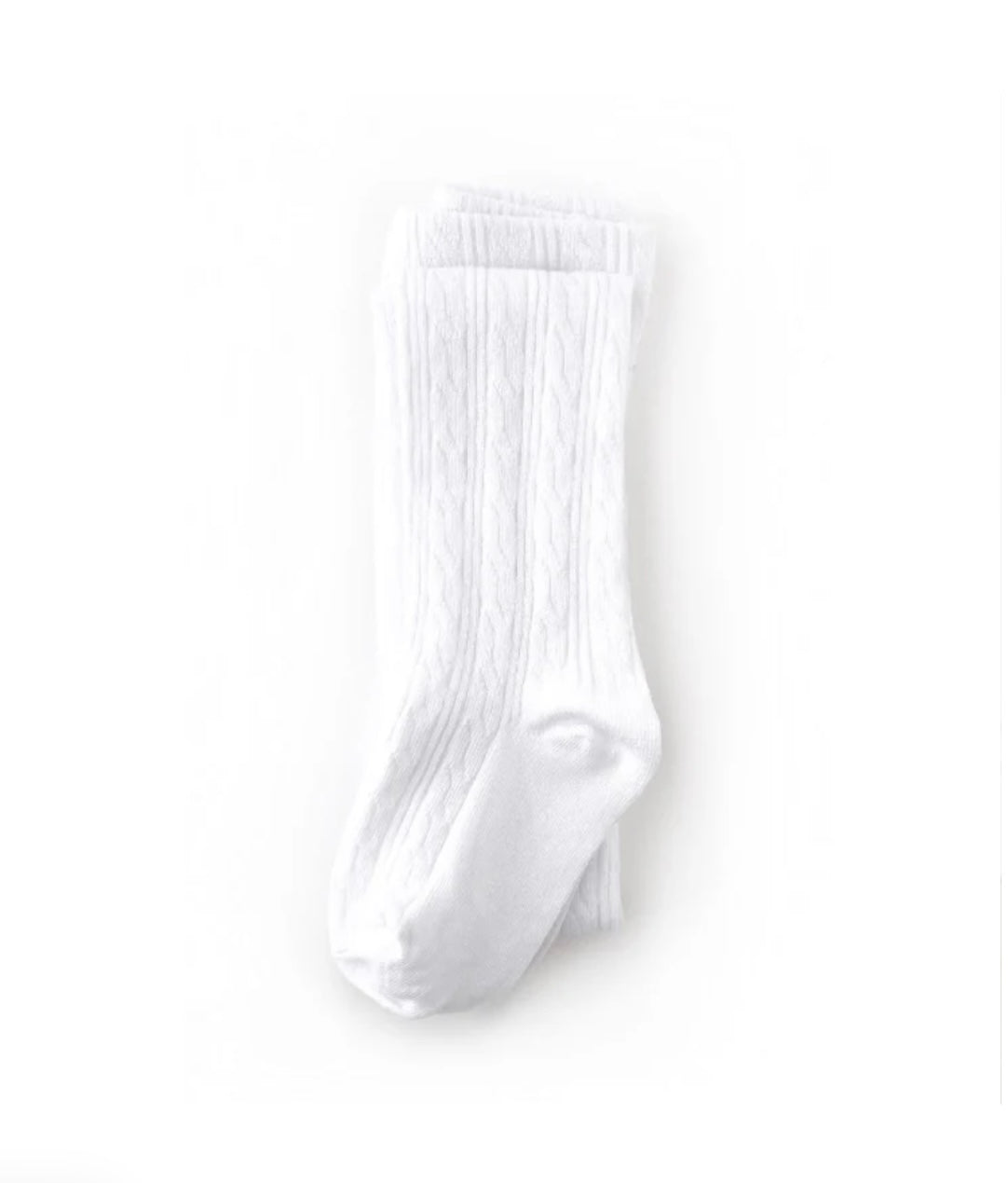 White Cable Knit Knee High Socks