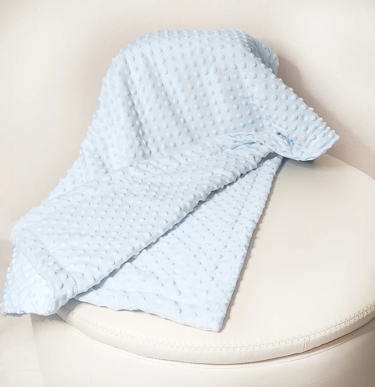 Blue Minky Dot 40X40 Plush Blanket