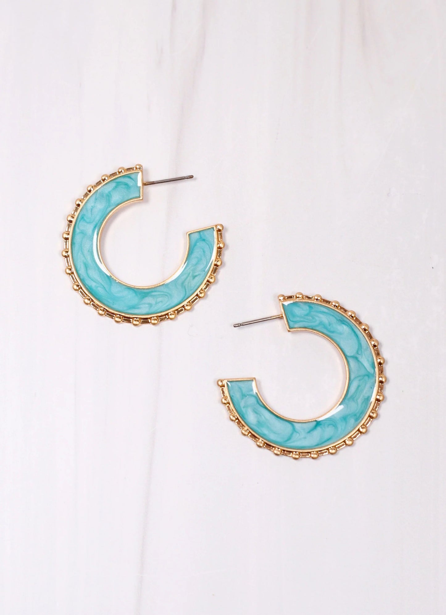 Trenton Turquoise Hoop Earring