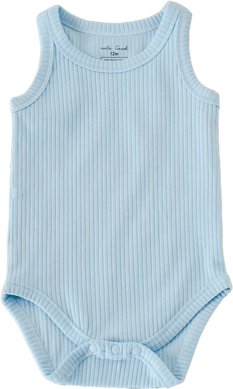 Morning Mist Ribbed Organic Cotton Tank Onesie