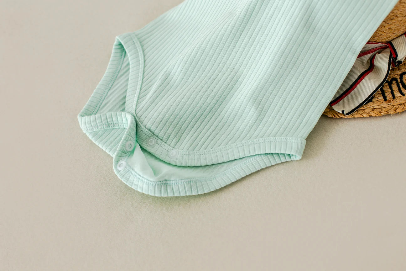 Water Lily Ribbed Organic Cotton Onesie