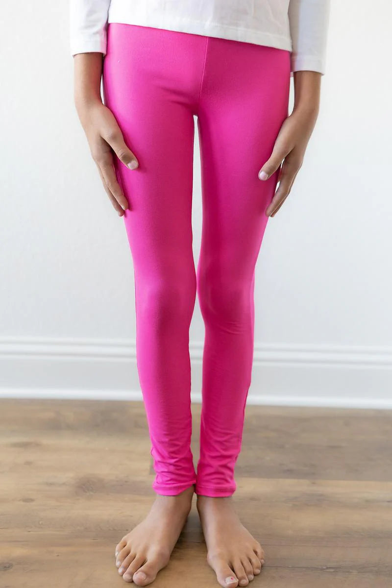 Girls Hot Pink Leggings