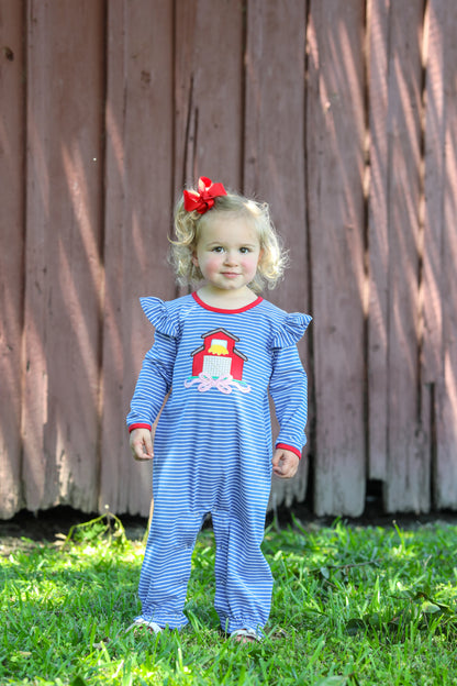 Farm Animal Barn Appliqué Flutter Romper