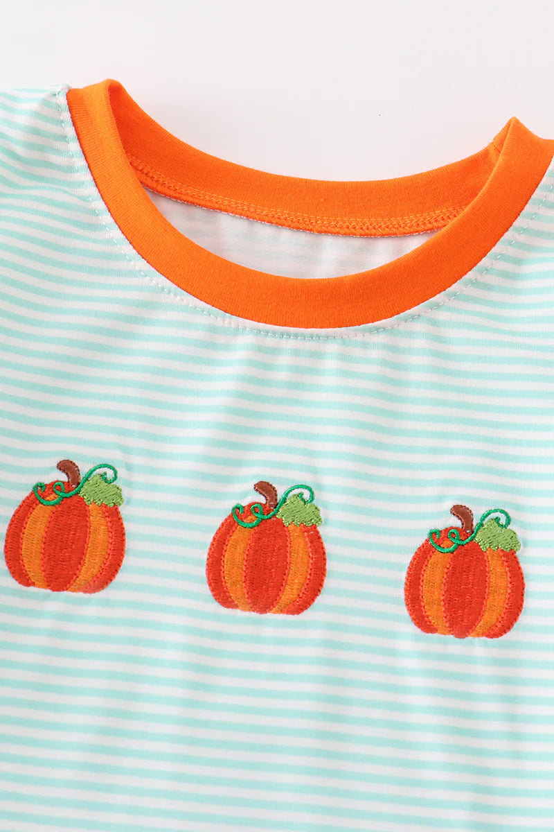 Green and Orange Striped Pumpkins Top