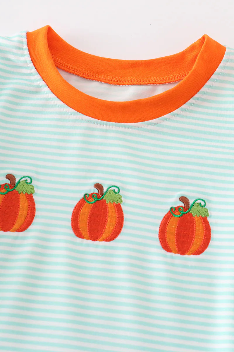 Green and Orange Striped Pumpkins Bubble