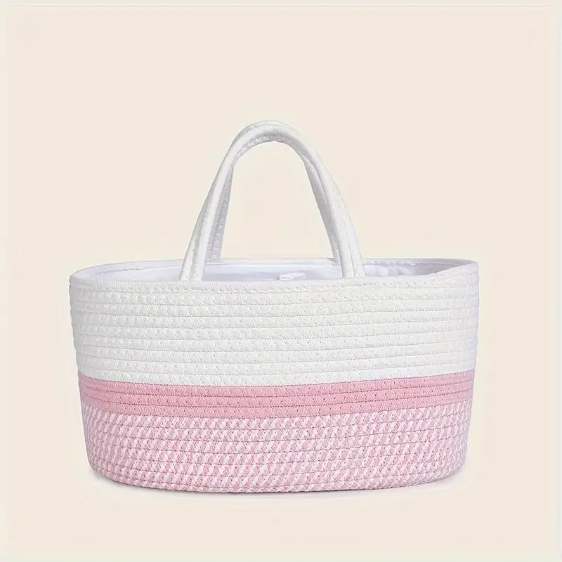 Woven Baby Storage Basket - Pink