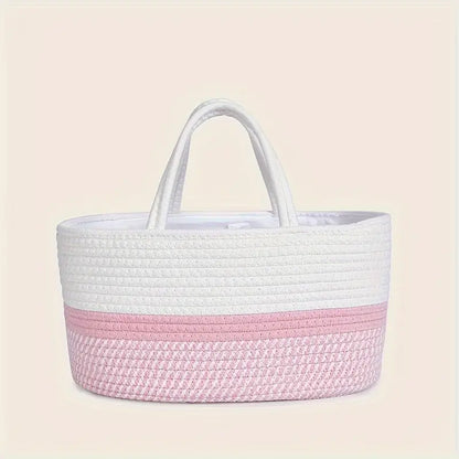 Woven Baby Storage Basket - Pink