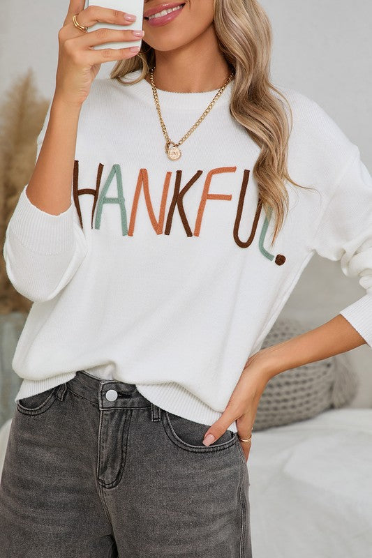 Thankful. Knit Crewneck