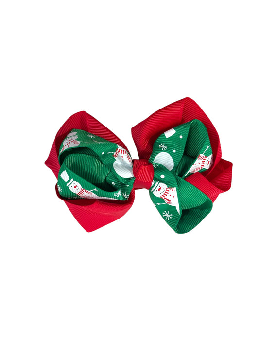 Frosty the Snowman Red & Green Bow