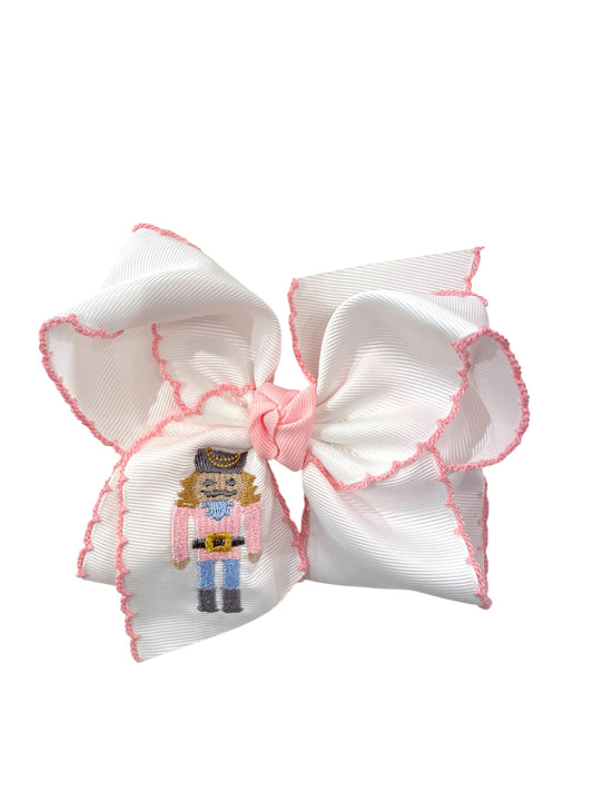 Pastel Nutcracker Embroidered Jumbo Bow