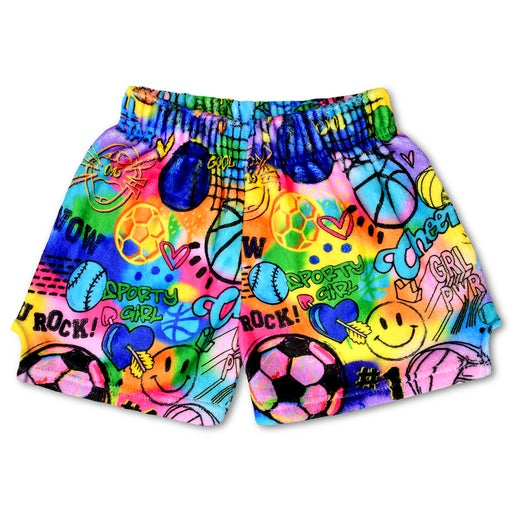 Girls Fun Sports Plush Shorts