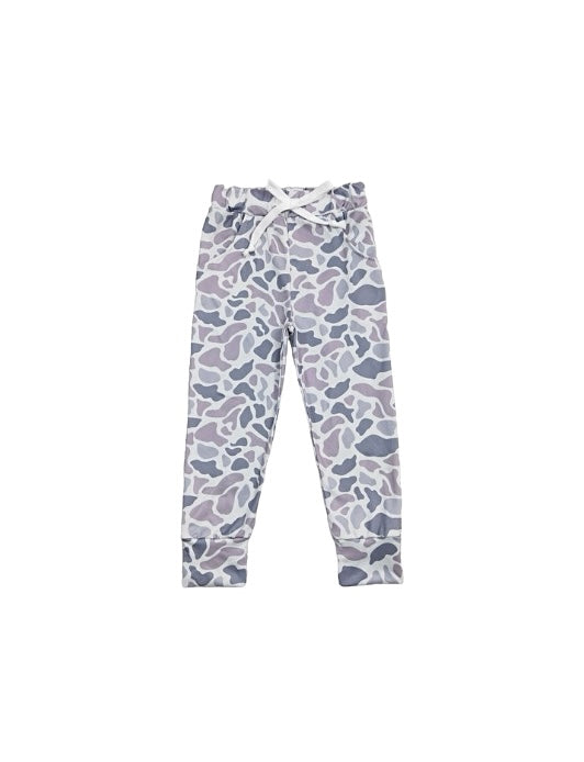 Drawstring Camouflage Joggers - Grey