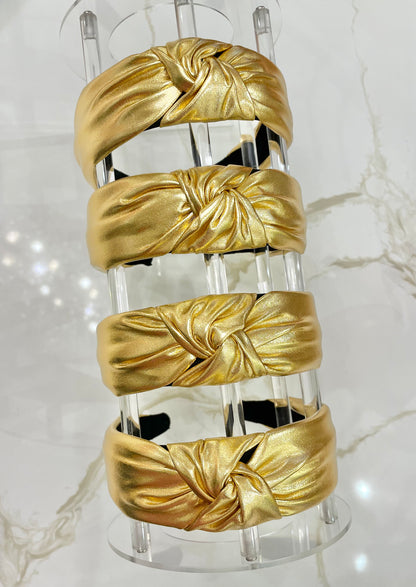 Pleather Knot Headband (gold)