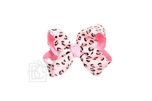 Layered Leopard Bow (pink)