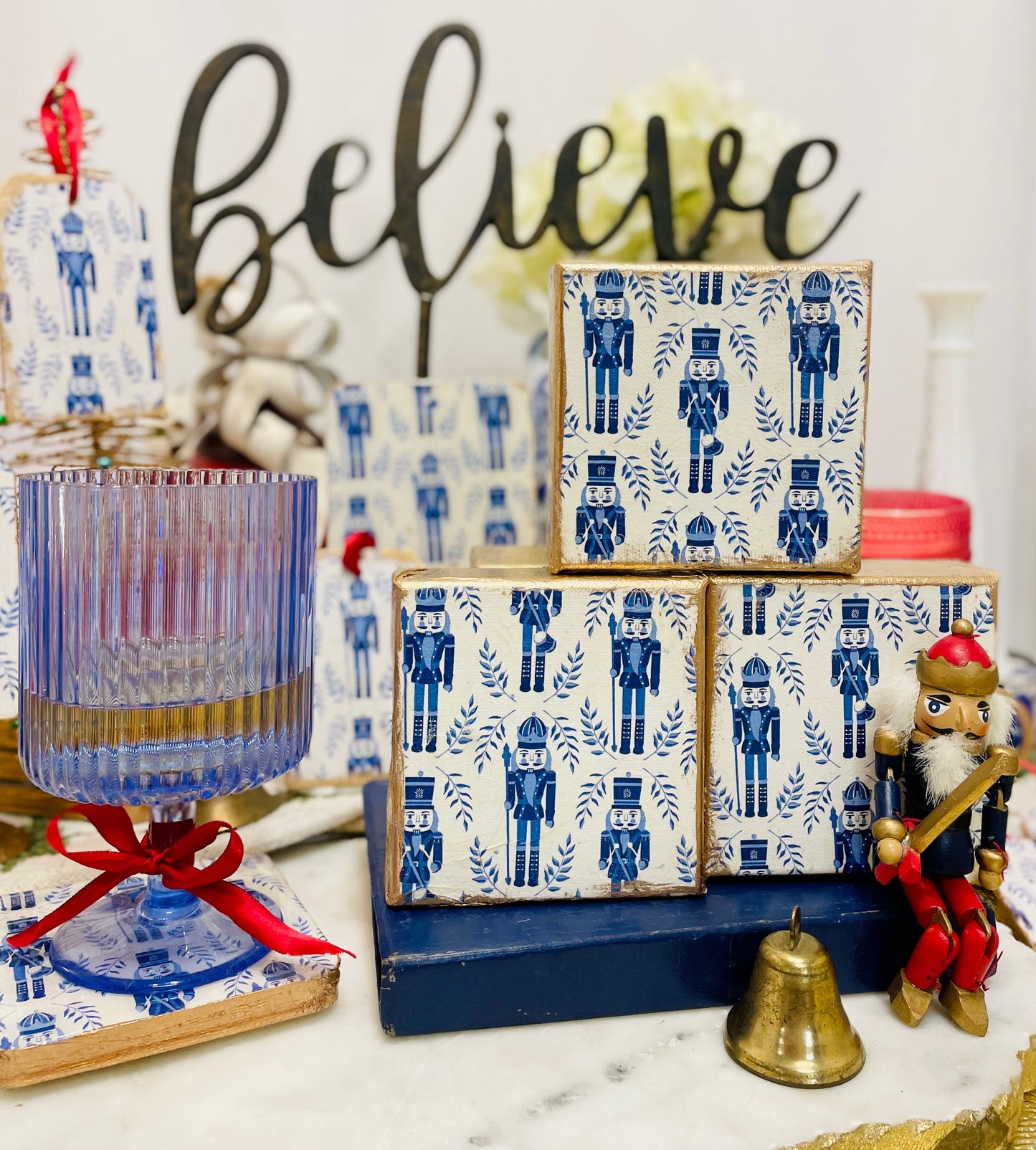 Blue Chinoiserie Nutcracker Drink Coaster