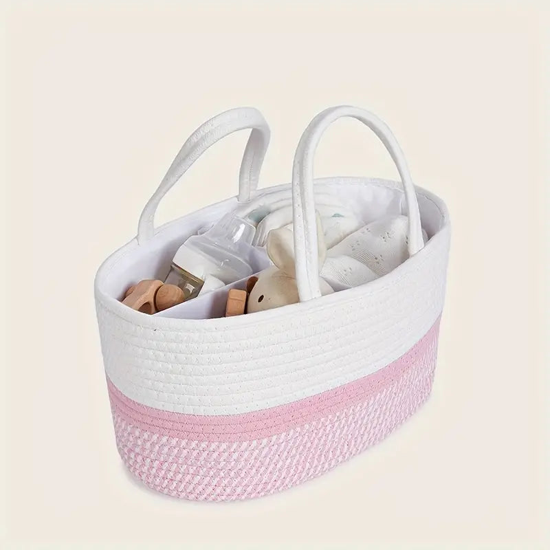 Woven Baby Storage Basket - Pink