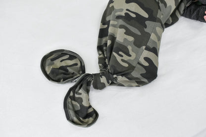 Camouflage Knot Gown & Hat Set