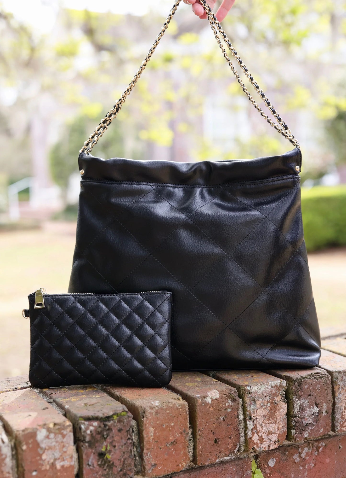 Harlow Black Slouch Tote