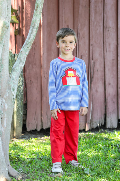 Farm Animal Barn Appliqué Pant Set