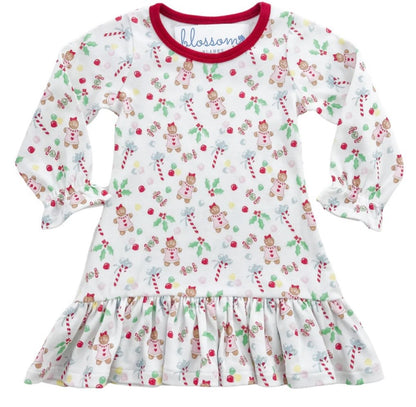 Gingerbread Girls - Kids Long Sleeve Fitted Nightgown