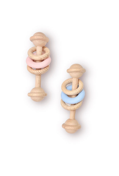 Silicone and Wood Teething Ring