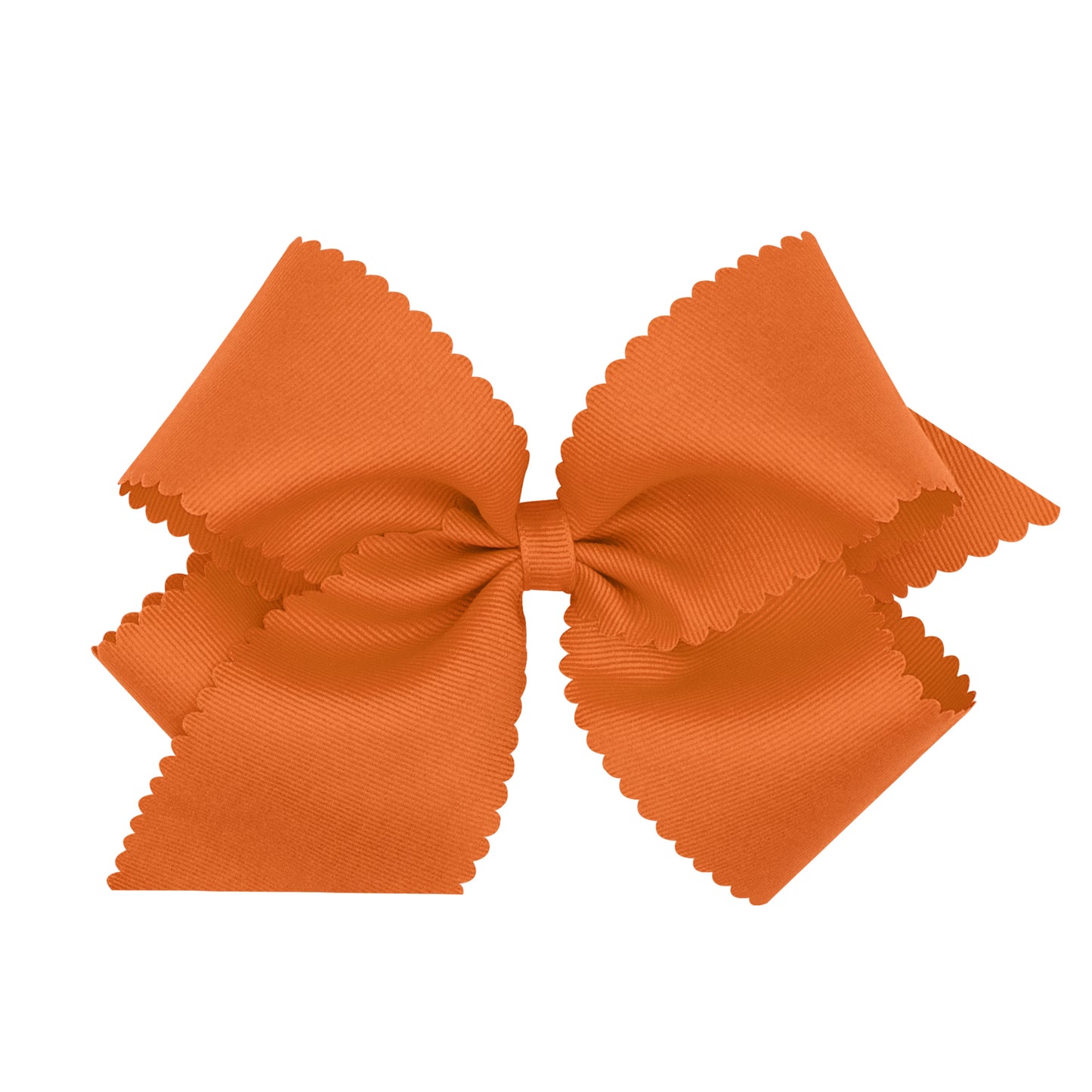 King Grosgrain Hair Bow Scalloped Edge - Pearl