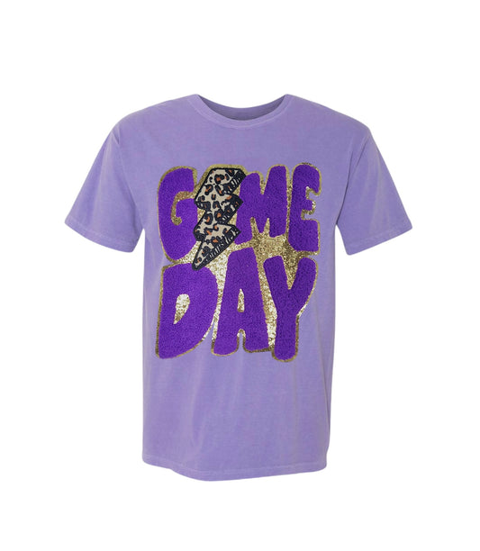 GAME DAY Cheetah Patch Top - Lilac