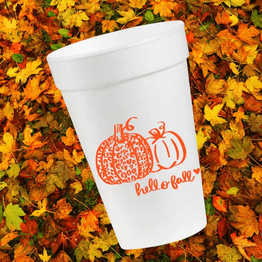 ‘Hello Fall’ Styrofoam Cups