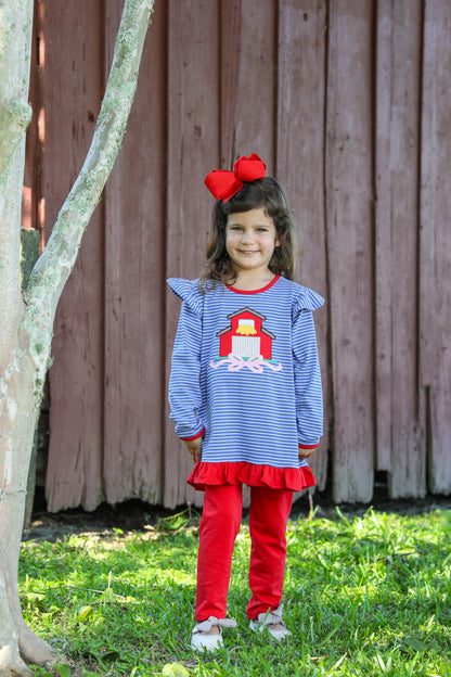 Farm Animal Barn Appliqué Flutter Pant Set