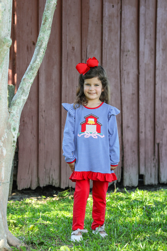 Farm Animal Barn Appliqué Flutter Pant Set