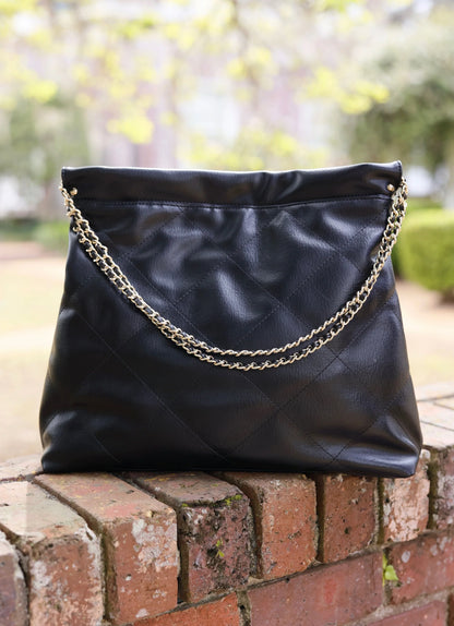 Harlow Black Slouch Tote