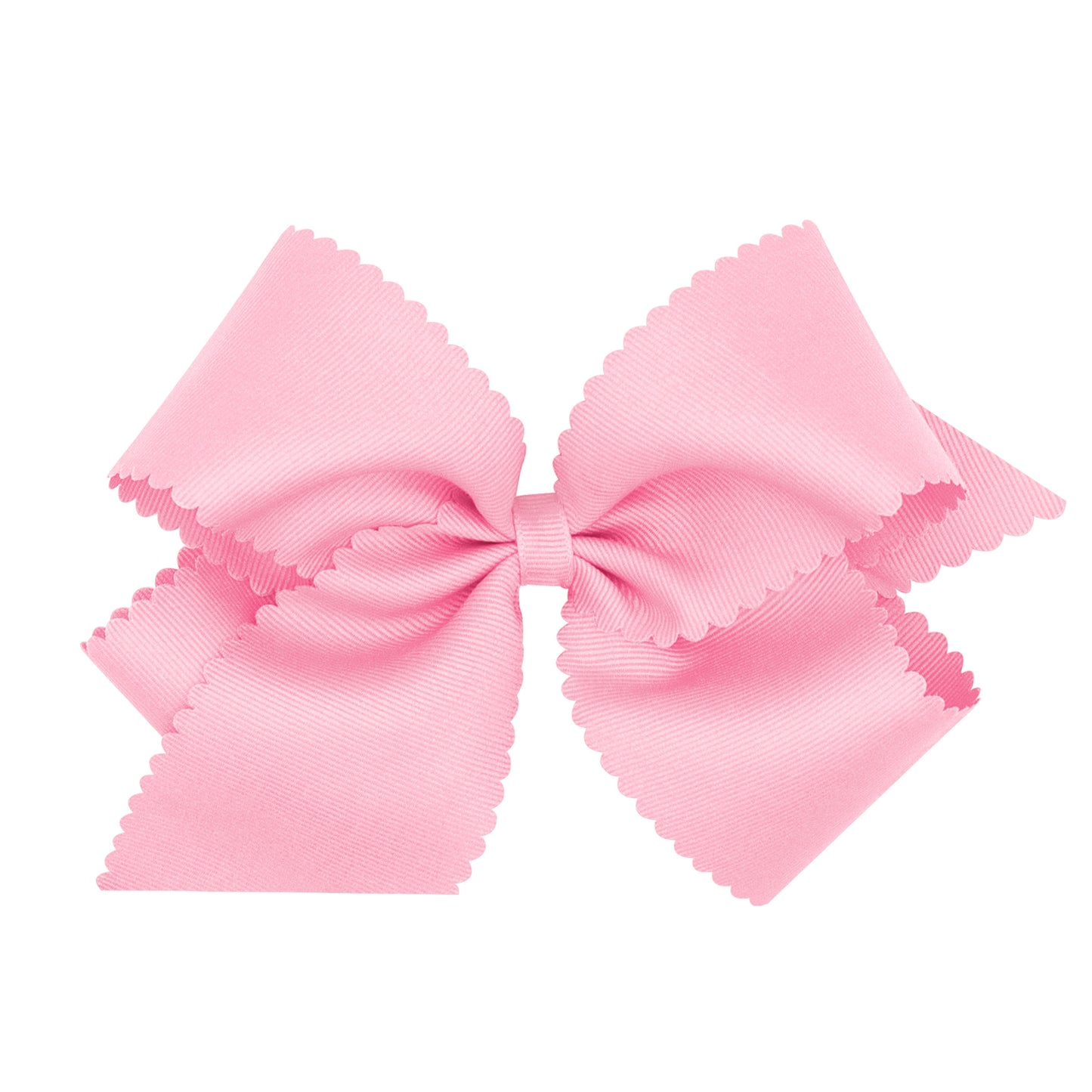 King Grosgrain Hair Bow Scalloped Edge - Pearl