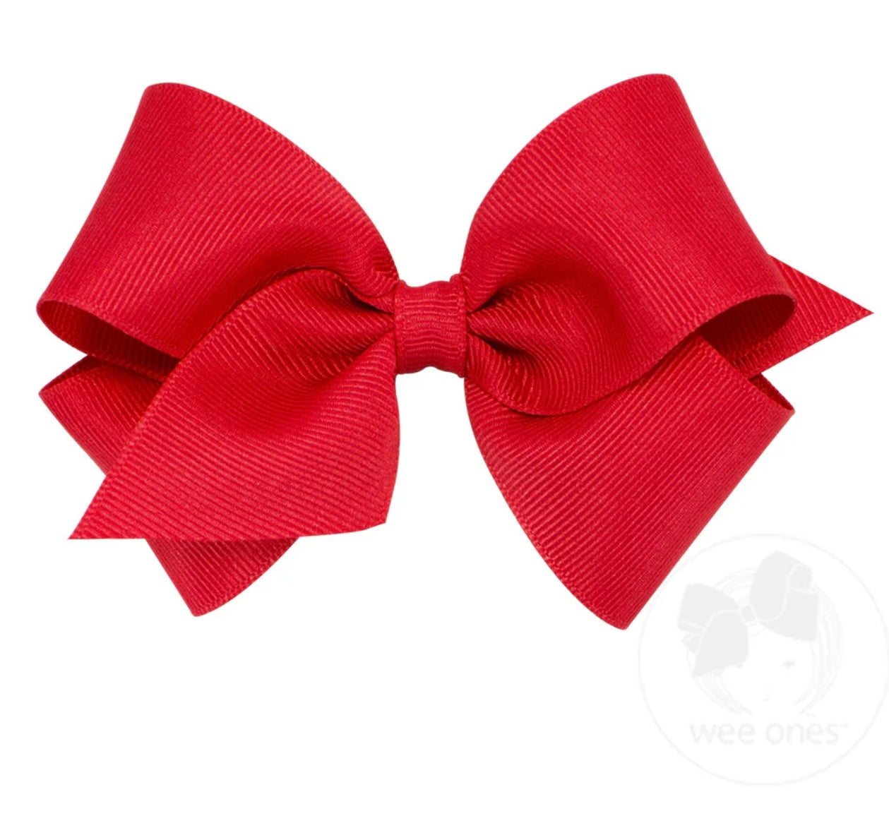 Small Classic Grosgrain Hair Bow - Red