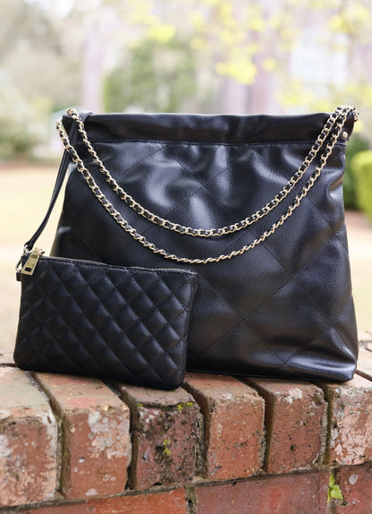 Harlow Black Slouch Tote