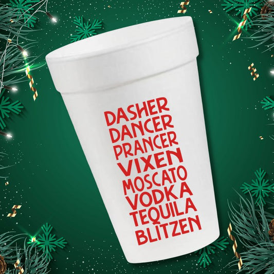 ‘Rowdy Reindeer’  Styrofoam Cups