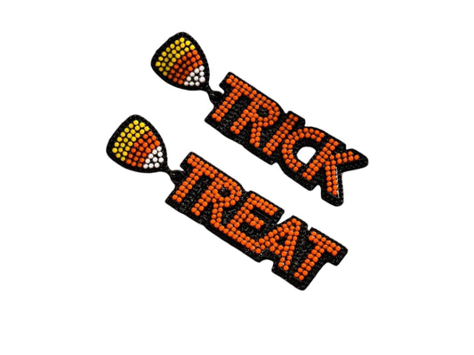 Trick or Treat Candy Corn Seed Bead Earrings