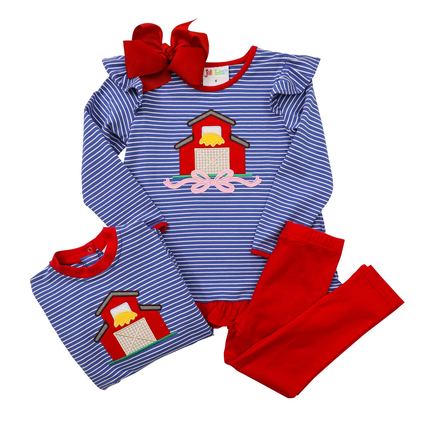 Farm Animal Barn Appliqué Flutter Pant Set