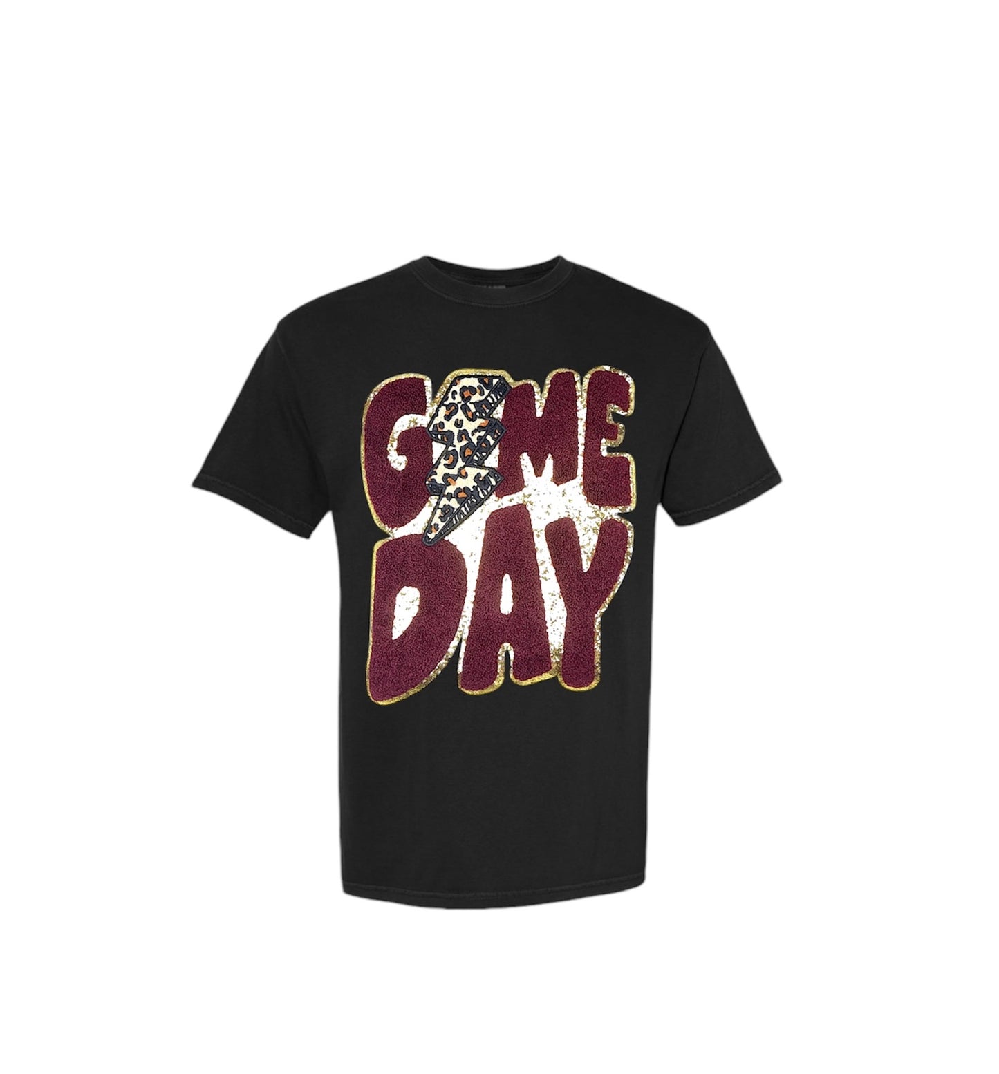 GAME DAY Cheetah Patch Top - Black