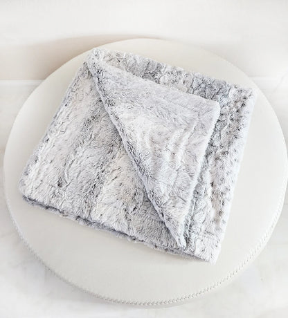 Grey Snow Leopard 60 X 72 Minky Faux Fur Blanket