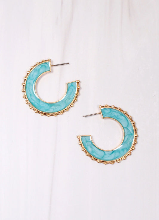 Trenton Turquoise Hoop Earring