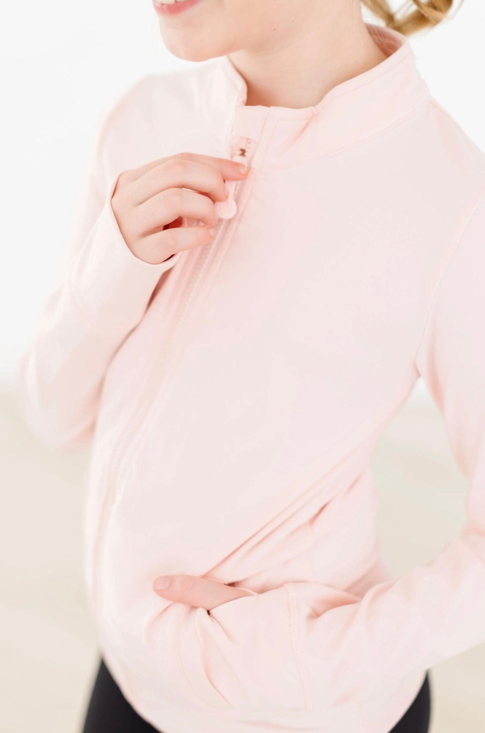 Zen Pink Full-Zip Ruffle Active Jacket