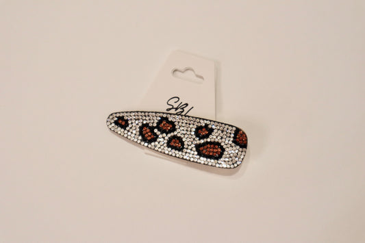 Bedazzled Cheetah Print Hair Clip