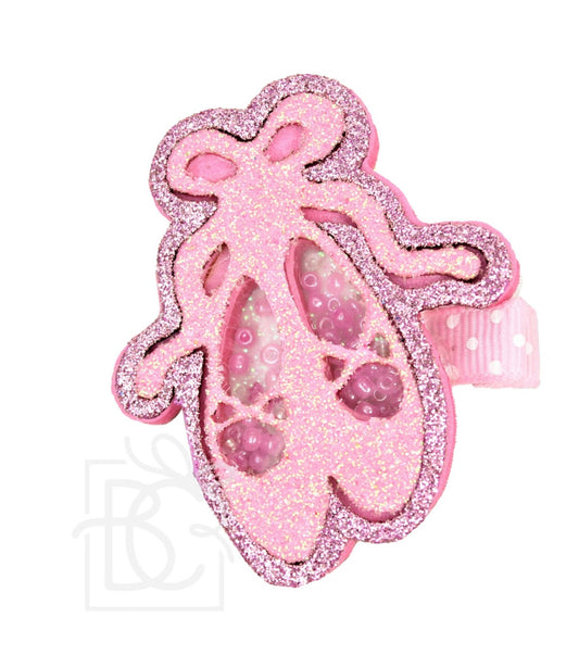 Ballet Shoes Shaker Glitter Pinch Clip