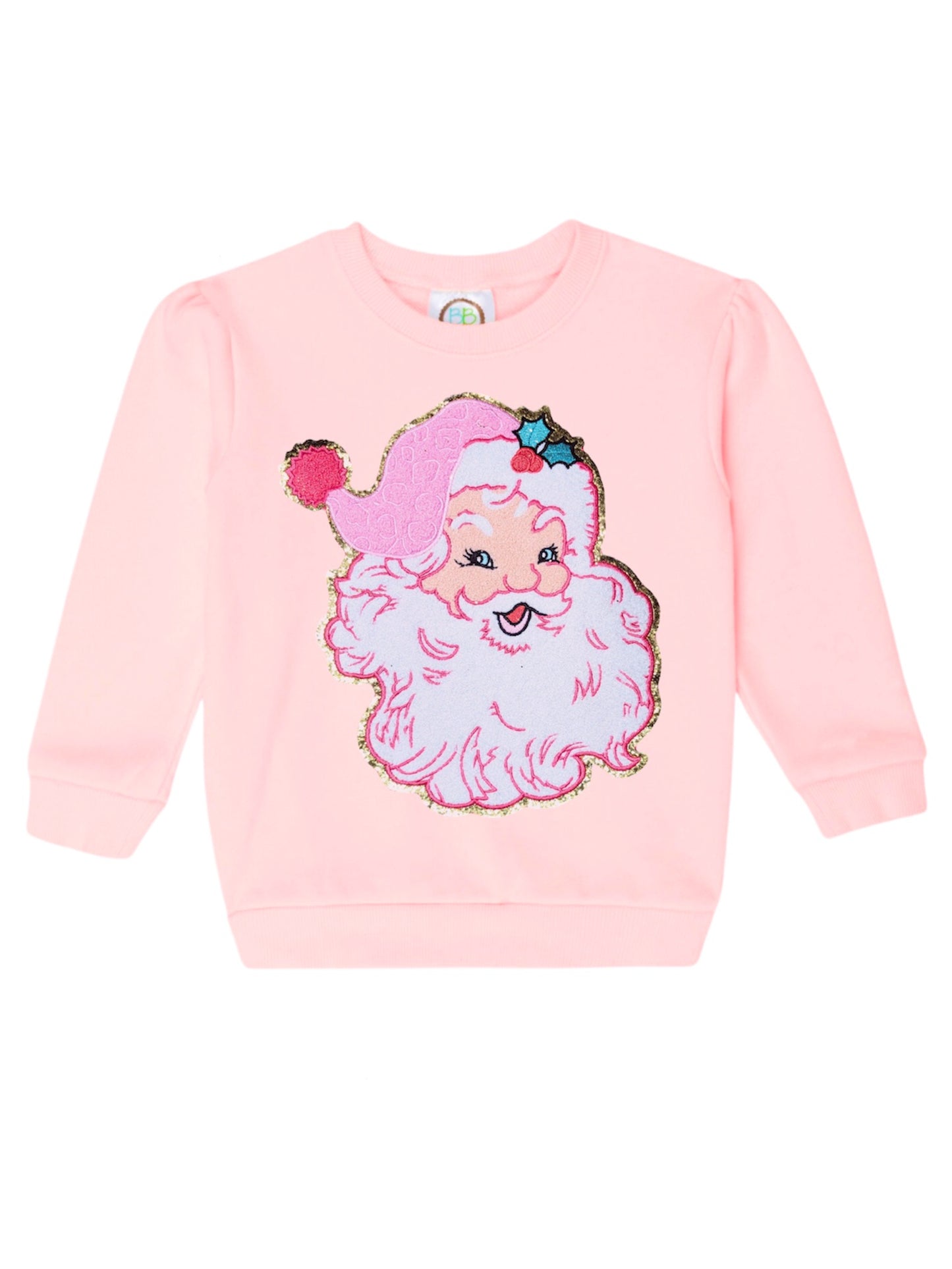 Girls Pink Vintage Santa Sweat Shirt